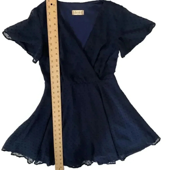 Altard State Blue Textured V Neck Short Sleeve Fit And Flare Dress Size Small - Picture 2 of 5